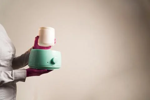 Lower the can to heat the paste Stock Photos