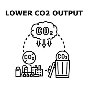 Lower carbon dioxide output concept illustration Stock Illustration