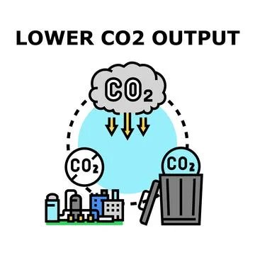 Lower carbon dioxide output concept illustration Stock Illustration