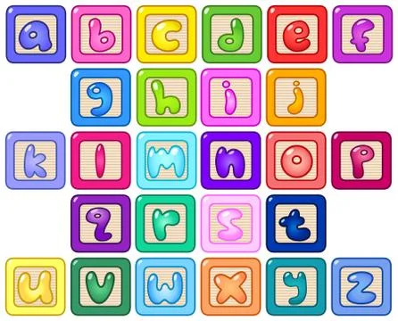 Lower case alphabet blocks Stock Illustration