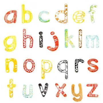 Lower case alphabet Stock Photos