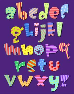 Lower case comic alphabet Stock Illustration