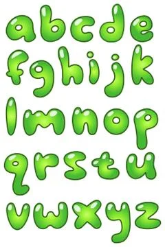 Lower case eco bubble alphabet Stock Illustration