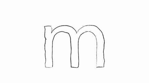 Lower Case Latter m Cartoon Style Real sketching Stock Footage 39714574
