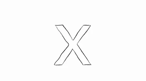 Lower Case Latter x Cartoon Style Real sketching Stock Footage 39714764