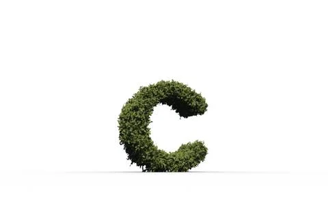 Lower case letter c made of leaves Stock Illustration