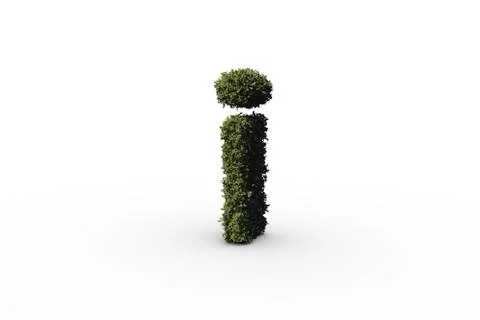 Lower case letter i made of leaves Stock Illustration