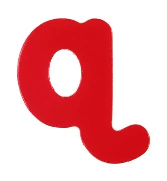 Lower case q magnetic letter on white with clipping path Stock Illustration