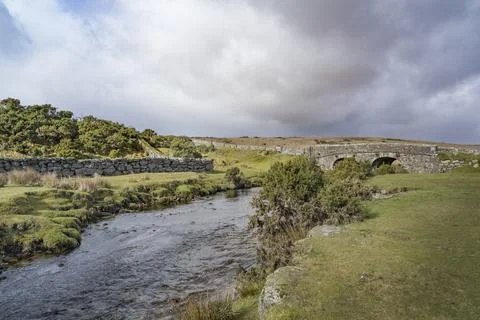 Lower Cherrybrook bridge Dartmoor Foto stock