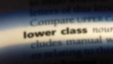 Lower class word in a dictionary. Stock Footage 99563024