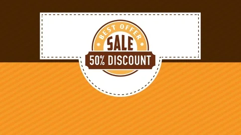 Lower cost selling image designed with a circular label like ribbon manipulation Stock Footage 128846994