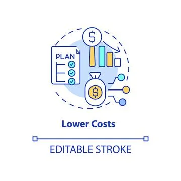 Lower costs concept icon 스톡 일러스트