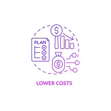 Lower costs purple gradient concept icon イラスト素材