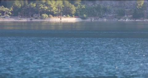 The lower deck of the large cruiser passes through the frame Видео 114988067