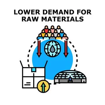 Lower demand for raw materials concept Stock Illustration