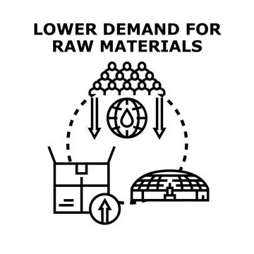 Lower demand for raw materials concept 스톡 일러스트