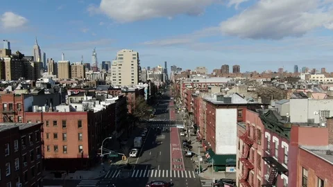 Lower East Side Brick Buildings and Crossroads Vídeos de archivo 126900277
