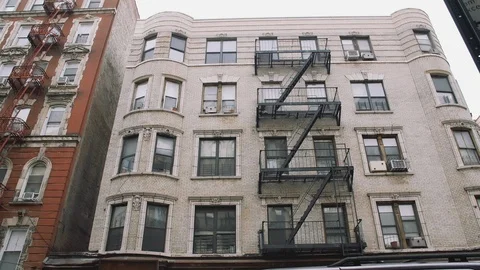 Lower East Side Facades Stock Footage 86324716