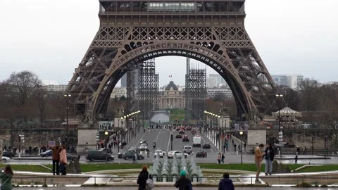 Lower Eiffel Tower Stock Footage