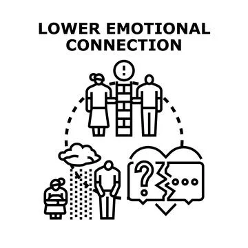Lower emotional connection due to relationship problems concept Stock Illustration