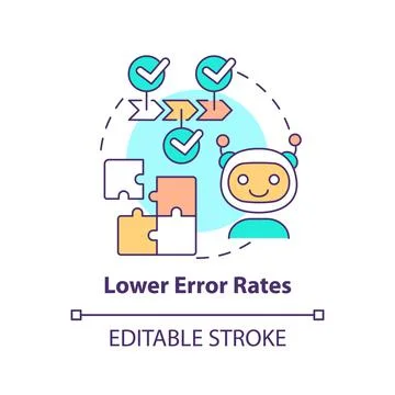 Lower error rates concept icon Stock Illustration