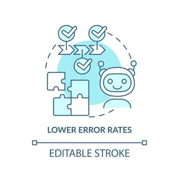 Lower error rates turquoise concept icon 스톡 일러스트