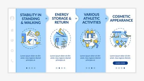 Lower-extremity prostheses tasks onboarding vector template 스톡 일러스트