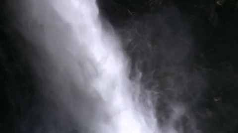 Lower Falls CU Zoom Out to Wide Stock Footage 875997