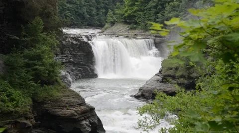 Lower Falls, Letchworth State Park, New York 1080/30 17s Stock Footage 39970984