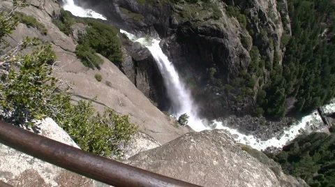 Lower Falls Wide Zoom In to Medium Stock Footage 876569