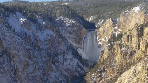 Lower falls Yellowstone Video stock 119145425