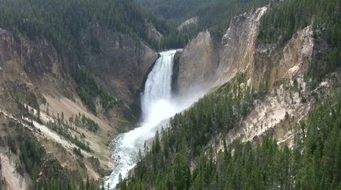 Lower Falls at Yellowstone Park Stock Footage 501922