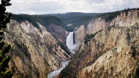 Lower falls on Yellowstone River, Yellowstone National Park Video stock 266159887