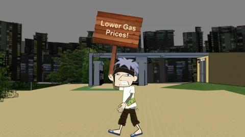 "Lower Gas Prices" Animation Stock Footage 32481357