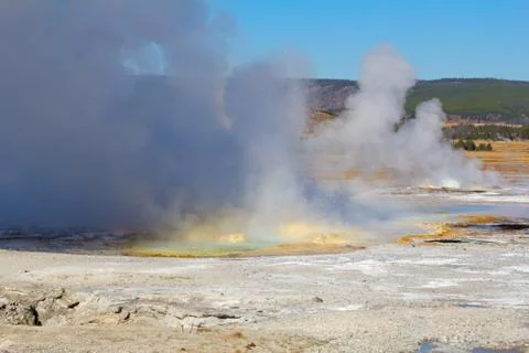 Lower geyser basin Foto stock