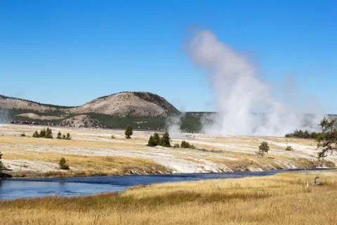 Lower geyser basin Stock Photos