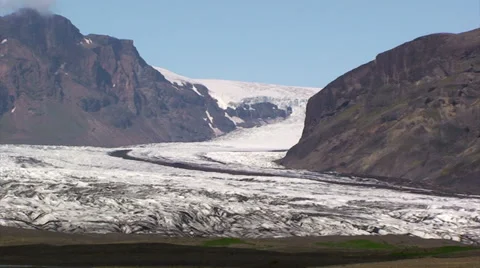 Lower glacier and its valley Stock Footage 37899671