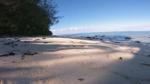 Lower ground close up dramatic still view with sandy beach Video stock 157791504