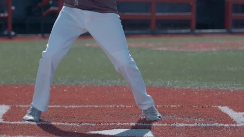 Lower Half Of A Batter Swinging In Slow Motion 스톡 동영상 105870877