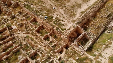Lower Herodion - the palace and the pool. Israel, Video stock 113186930