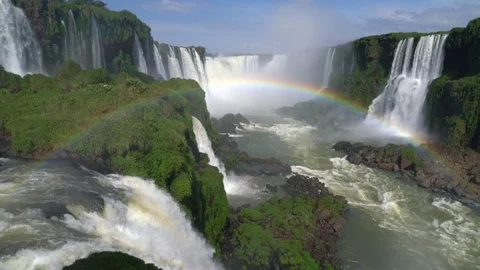 Lower Iguacu Falls Rainbow Stock Footage 73228912