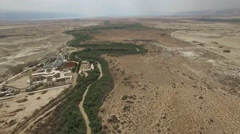 Lower Jordan - Bethany Beyond the River (Israel and Jordan aerial footage) Vídeo Stock 67574807
