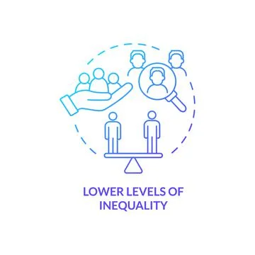 Lower levels on inequality blue gradient concept icon Stock Illustration