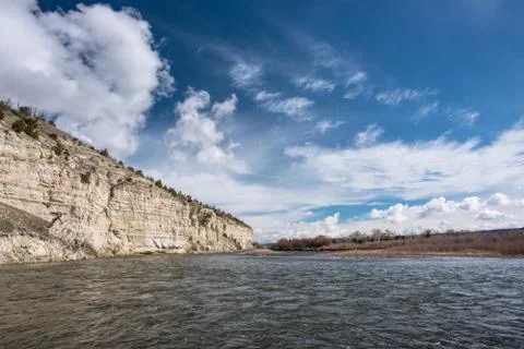 Lower Madison River seen during spring from river. Stock Photos