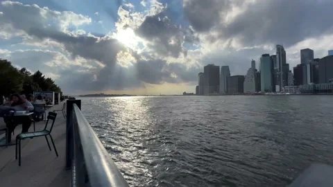 Lower Manhattan from Brooklyn Heights 스톡 동영상 201209155