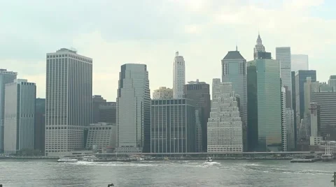 Lower Manhattan at dusk long take Stock-Footage 51034907