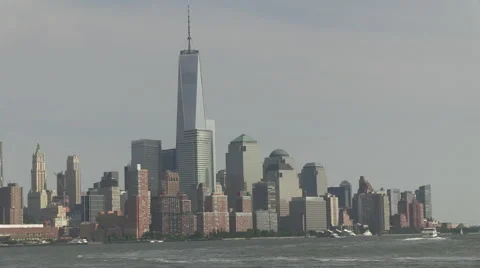 Lower Manhattan from New Jersey Stock Footage 40080680