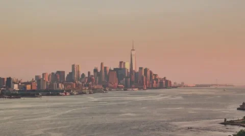 Lower Manhattan from the New Jersey Stock-Footage 68758129