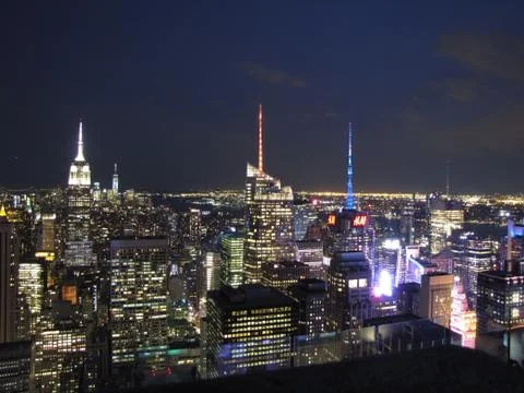 Lower Manhattan Night Stock Photos