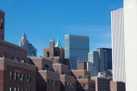 Lower Manhattan Roofs Stock Photos
